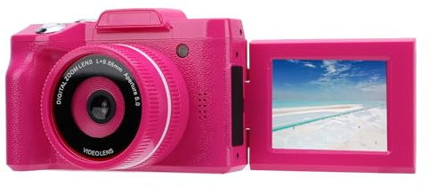 Fotocamera Digitale, Fotocamera Digitale Reflex HD da 16 MP 1080P per Fotografia, Zoom Digitale 16X, Anti-vibrazione, Schermo da 2,4, Videocamera Portatile per Viaggi