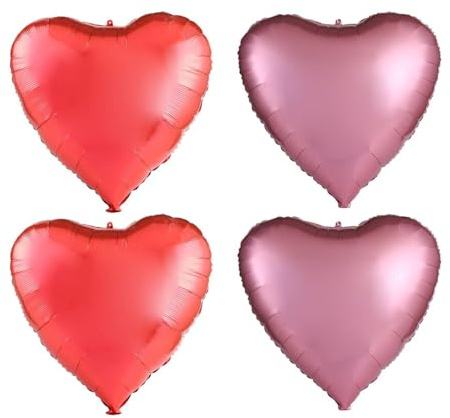 QFEHTHSK Lot De 4 Grands Ballons d'amour, Ballons De Décoration De Mariage, Ballons en Aluminium Pailletés, Décorations D'Ambiance Romantique, Adaptés pour La Saint-Valentin, Les Anniversaires