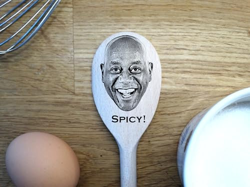 Personalised Ainsley Harriott Wooden Spoon – Engraved 30cm Beech Spoon with Custom Text Handle