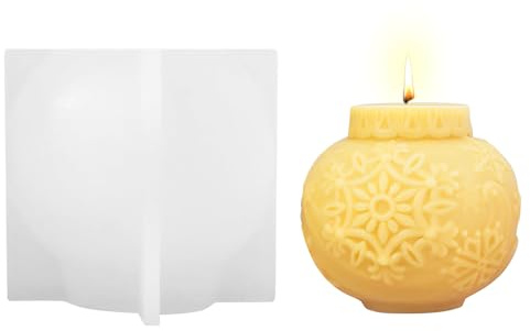Silikonform Weihnachten Kerzenform, Silikonformen Gießformen Weihnachten Weihnachtsball Kerzenformen zum Gießen Kugel Silikonform Kerzen Formen Silikon Gießform Weihnachten für Handwerk (D)