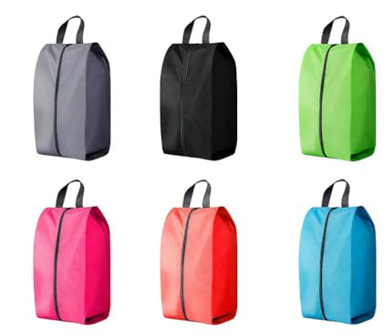 Kellegour 6 Stück Schuhtasche Reise,Wasserfeste Schuhbeutel Reise,Schuhtasche mit Reißverschluss,Schmutzabweisende Schuhtaschen für Darunter Reisen,Freizeit,Sportliche Aktivitäten