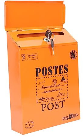 OSALADI Lockable Retro Letter Box Rustikale Wandbriefkasten Mit Schloss Für Zeitungen Und Briefe Installieren Für Außenbereich Und Ländliche Stile