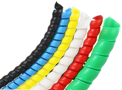 Gestion et organisation des lignes électriques, Enrouleur de tube de fil de 1 mètre, enroulement en spirale, couvercle de tuyau coloré, protection de ligne, câble, organisateur de câbles(Black,1 Meter