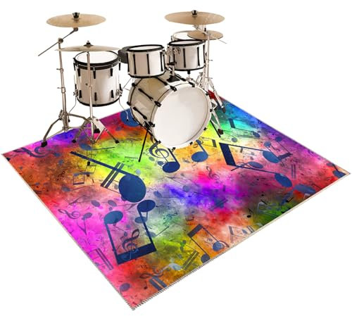 Schlagzeugteppich Drum Teppich rutschfeste Trommel Teppiche Quadratische Schallschutzdecke Für Bass Drum Snare elektronische Trommel Stoßdämpfer Haushalt verdickt rutschfest Drum-Teppich 200 x 180 cm