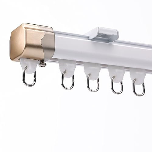 Barra de cortina de aluminio con barra de cortina transversal silenciosa montada en techo opaco silencioso completo accesorios para sala de estar dormitorio habitación separador