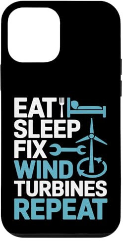 Eat Sleep Fix Aerogenerador Repita Turbinas Eólicas Técnico de turbina eólica Carcasa para iPhone 12 mini