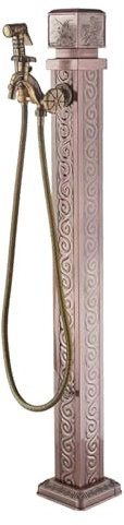 DJJYCTNM Fontana a Colonna d'Acqua da Giardino in Stile retrò, in Acciaio Inox 304, con Rubinetto Antigelo Interamente in Rame(71cm/28in)