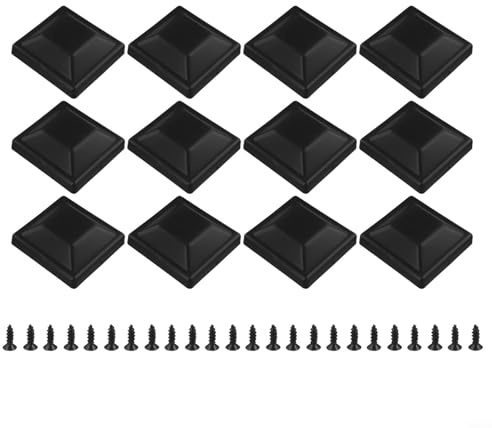 Lot de 12 caches de poteau 4 x 4 pour clôtures, imperméables et résistants aux éléments avec installation à vis