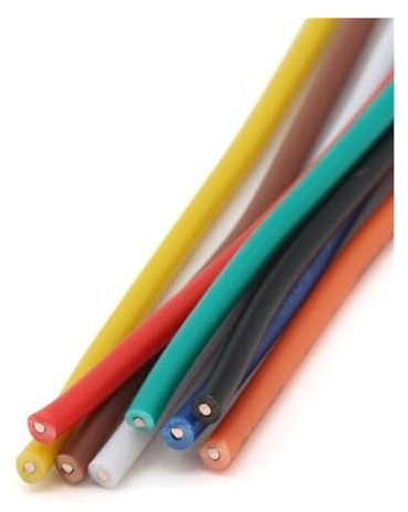 FCOVIRLEN Elektrodraht, einpoliges Kabel, verzinntes Kupfer, UL1007, 2 m, Blau, 10 m, 18 AWG
