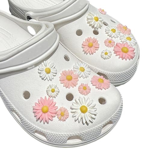 KASESSS 18 Stück Süße DIY Schuh Charms, Gänseblümchen ScHuhanstecker, Shoe CHarms Niedlich, sChuh Anstecker Blume Dekoration, Charms Schuhe Abnehmbar für Kinder Erwachsene