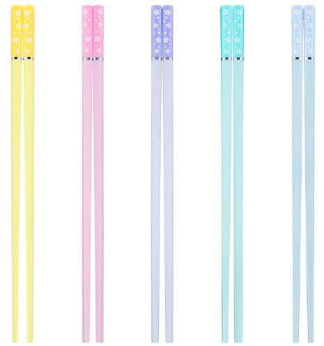 5 pares de palillos reutilizables con diseño de cerezo, palillos de sushi, palillos japoneses personalizados, palillos chinos, para ramen, albóndigas, ensalada, sushi, espaguetis