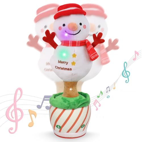 JOKILY Jouet de danse au Père Noël, jouet de Noël parlant, figurine décorative de Noël, cadeau électronique pour doudou parlant, cadeau (B)
