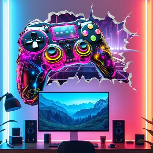 Autocollants muraux cool pour enfants, adolescents, garçons, chambre à coucher, salle de jeux, accessoires de salle de jeux, décoration murale artistique, décoller et coller, toile de fond de jeu