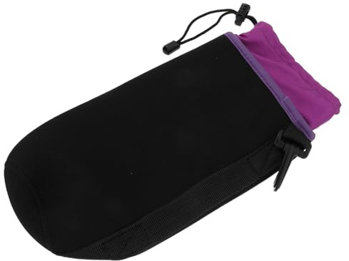 MUELODSIC Étui à Lentilles en Néoprène Noir, et Antichoc, Clip Pivotant et Boucle Ceinture, Protection Flexible la Poussière pour Objectif D'appareil Photo Reflex