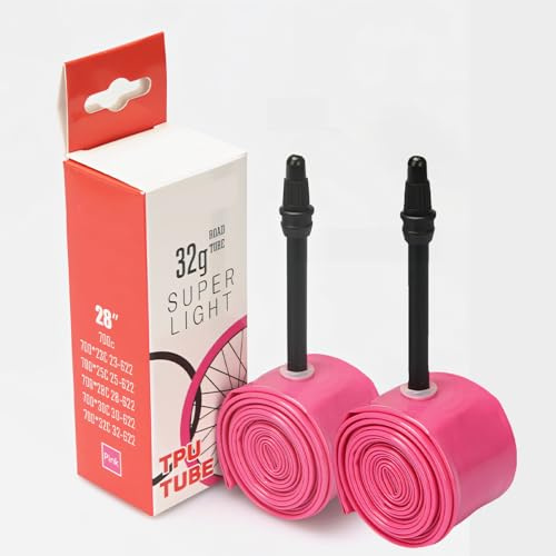 Cyberwork 2 PCS Cámara de Aire TPU para Bicicleta de Carretera, 700 x 18-32c, Válvula Francesa 65/85 mm, Resistente a la Oxidación, Altas Temperaturas y Pinchazos, Portátil de 32 Gramos (65mm)