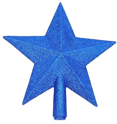 Perfeclan Weihnachtsstern-Baumspitzen, leichte Weihnachtsdeko-Anhänger, Weihnachtsbaumschmuck für drinnen, Neujahr, Blau