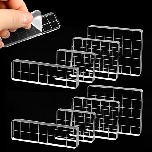 Blocco per timbri in acrilico, 8 pezzi, blocco acrilico trasparente per timbri, blocco di timbri decorativo per lavori fai da te, blocco di timbri per scrapbooking, fai da te, strumento trasparente