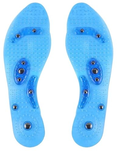Silicone Acupressure Magnetic Massage Insoles for Shoes Insert Foot Therapy Insoles Weight Loss Slimming Pain Relief Shoes Pads(Blue,EU40-43(27cm))