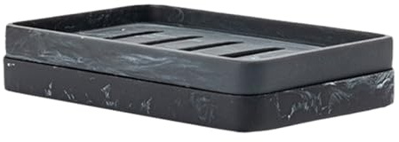 SEWACC Double Layer Soap Tray Bar Soap Holder with Drainage for Washbasin Countertop for Shower and Sink