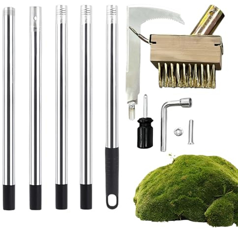 Generisch Set di spazzole da giardino antiruggine. Per giardino, prato, terrazzo, pavimentazione, pietre, paesaggio, agricoltura,
