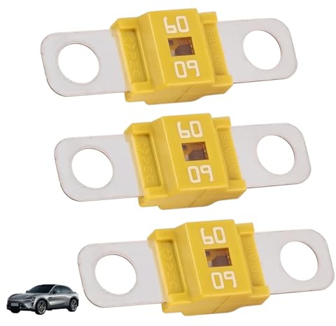 3 Piezas Fusibles Midi 60A para Automóvil, Fusible Midi 60A, 12V-58V, Fusibles Midi Atornillables de Alta Corriente, para Coches, Camiones, Vehículos de Construcción, Autobuses