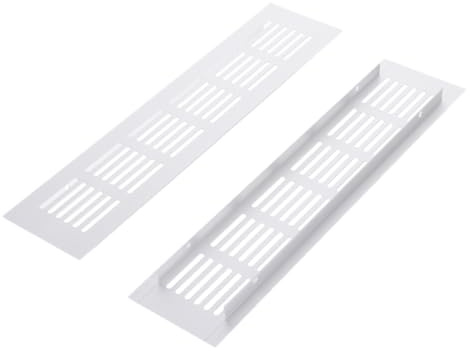 FOMIYES Rejilla de Ventilación para Decoración del Hogar Buena Permeabilidad 2 Piezas, Diseño Rectangular, Resistente al Olor para Muebles de Aleación de Aluminio