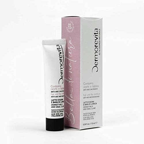 Dermorevita Augen- und Lippenrand mit Asselmilch und Schneckenschleim, Aloe-Gel, Hyaluronsäure bei mittlerem Gewicht, Eco Bio-Kosmetik Aiab, 15 ml