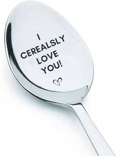 Müsli-Löffel mit Gravur I Cerealsly Love You, Hochzeitsgeschenk, einzigartiges Kochgeschenk, Liebesbeweis für besondere Anlässe, Valentinstag, Geburtstagsgeschenk, Paarfreundlich,
