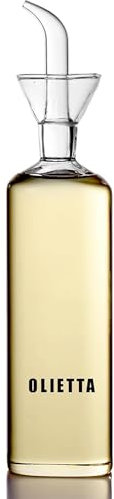Olietta Ölflasche Tropf- und auslaufsichere aus Glas 500 ml Olivenöl Flasche mit Ausgießer - Ölspender zum Ausgießen & Träufeln - Leicht zu reinigen - Öl Dosierflasche