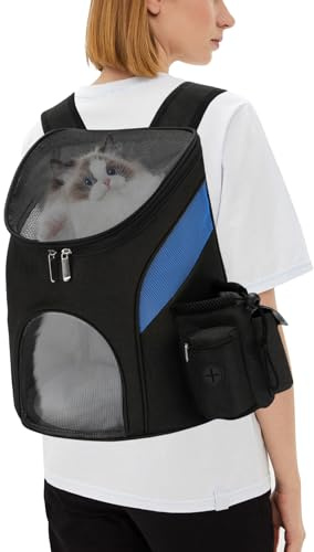 PETCUTE Katt hundbärare ryggsäck små hundväskor med avtagbar matta husdjur resebärare ryggsäck