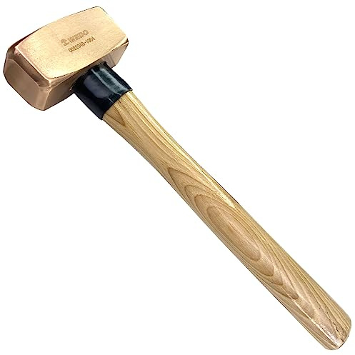 WEDO Marteau en cuivre de 2,7 kg, marteau de club avec manche en bois, matrice de forge, résistant à la corrosion, norme DIN, longueur 71,1 cm