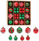 Sonwaha 44 Piezas Bolas de Navidad,Bolas Arbol de Navidad Rojas y Verde,Arboles de Navidad Bolas de Plastico Bolas Navidad Grandes Decoración Arbol de Navidad