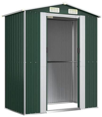 Keketa Trädgårdshus Trädgårdsverktyg Skjul Verktyg Trädgård Trädgårdshus Verktygshjul Trädgård Verktygshjul Grön 192x108x223cm Galvaniserat Stål