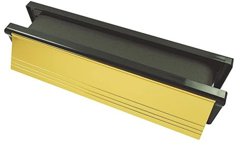 Timco - Intumescent Letterbox - Polished Gold - Black Frame (Size 305 x 70-1 Each)