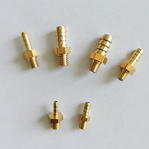 ORGEFY 5 uds 3mm 4mm 5mm 6mm 8mm 10mm OD Espiga para Manguera M3 M4 M5 M6 M8 M10 Rosca Macho métrica Adaptador de Conector acoplador de tubería de latón-M5 a 6mm