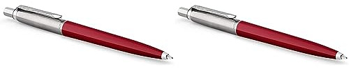 PARKER Jotter Originals Kugelschreiber | Klassisches Rot | Mittlere Spitze | Blau Tinte (Packung mit 2)
