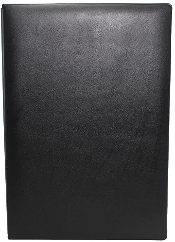 Unterschriftenmappe aus glattem Vollrindleder in Schwarz, Softcover, dehnbarer Rücken, 20 Register-Trennblätter aus stabiler grauer Kartonage, Aufnahme von DIN A4, Prägungen auf Anfrage
