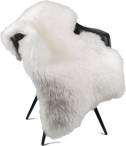 Hofbrucker Schaffell Lammfell Weiß groß 110-120cm echtes Fell ökologische Gerbung in Deutschland hergestellt