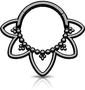 Agrewd Minimalistische Lotusblume Septum Daith Piercing Gold Silber 16G Helix Piercings gold Chirurgenstahl Septum Ring Segmentring Clicker Tragus Nase Knorpel Piercing Ohr Schmuck 8mm/10mm