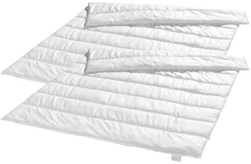 Bodyprotect Ecoline 2er Set Bettdecken 135 x 200 cm, warme Winterdecken, Bettwaren Set aus 100% Mikrofaser, waschbar, Allergiker geeignet, Steppdecke, weiß
