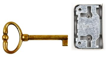 Holzando Möbelschloss 02.0022 mit Schlüssel 3014 - Dornmaß 15mm - Halmlänge 45mm
