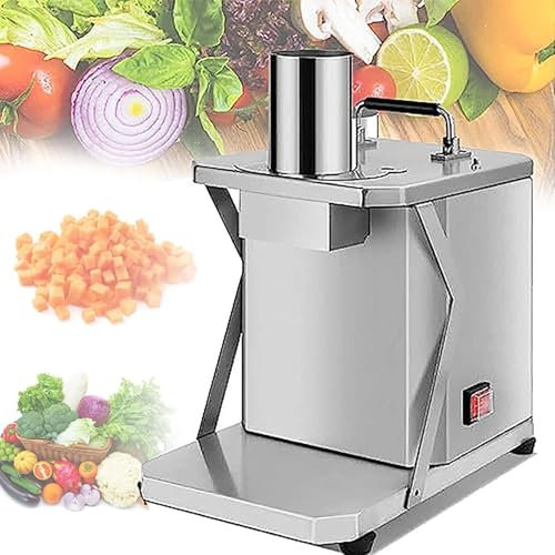 COYEUX Tritatutto per Verdure Commerciale da 200 W, cubettatrice elettrica 5 in 1, con Lame da 6/8/10/12/15 mm, per casa/Commerciale/Carote/Patate/cipolle