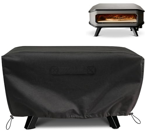 Gemsaya Housse de four à pizza pour Cozze 90349, 13, 55 × 55 × 28 cm | Housse de protection imperméable en tissu Oxford 420D pour four à pizza à gaz avec 2 cordons de serrage réglables, noir