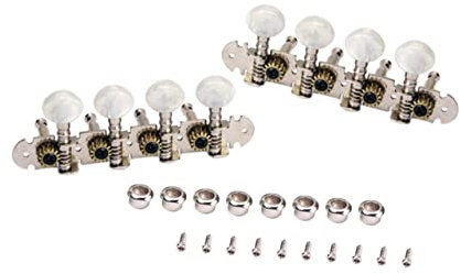 ifundom Lot De 4 Chevilles D'accordage Mandoline Gc602 Couleur Mica Argentée, Mécaniques Robustes En Métal Pour Remplacement Solide, Adaptées Pour Instruments à Cordes, Accordeurs Précision