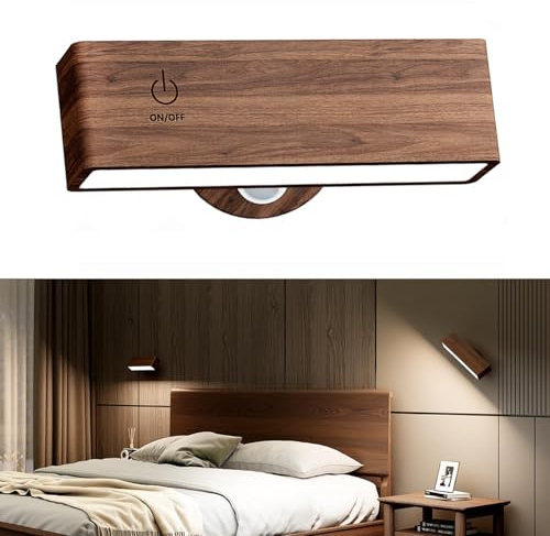Magnetic Rechargeable Wall Light Indoor, Battery Operated Wall Lights Indoor Wall Mounted Lamp Night Light Portable Removable with Magnetic 360 Rotation, Dimmable Wireless Wall Sconce for Picture