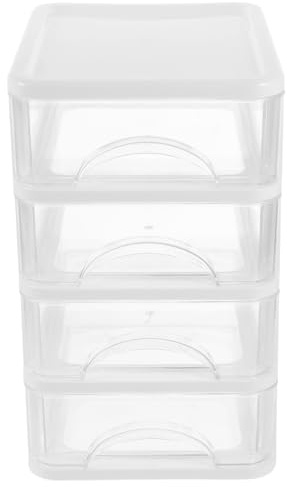 Operitacx Boîte de Rangement de Bureau Blanche en Plastique Tiroir et Compartiments, Grosse Capacité pour Organiser Petits Objets, pour Salle D'étude et Décoration