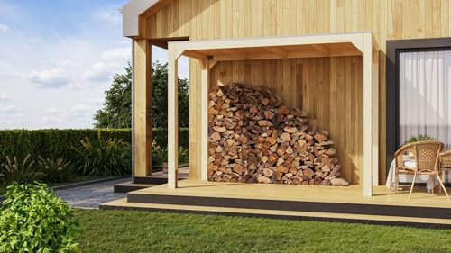 CHILLROI® Karibu moderner Gartenpavillon mit Flachdach, Selbstklebender Dachfolie, wetterfest und stabil, für Garten, Terrasse und Outdoor-Bereich (Pavillon ohne Wände)