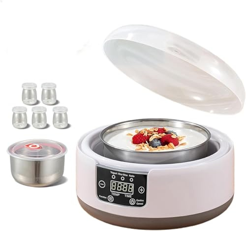 36 Hour Yogurt Maker, 1.2L Automatic Digital Yoghurt Maker Machine with Adjustable Temperature & Time Control, Multi-Function for Home Organic Yogurt, Cheese, Fruit Wine (With 5 Cups)