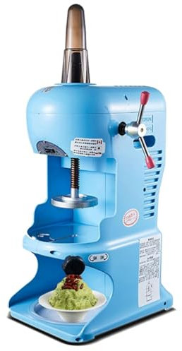 Máquina de hielo raspado comercial, trituradora de hielo eléctrica, 340 W, automática, para hacer conos de nieve, grosor ajustable, para uso doméstico y comercial, cafeterías, tiendas de té,Blue