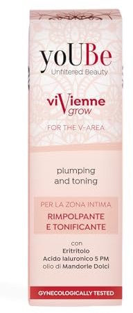 yoUBe viVienne Grow Crema Rassodante Intima Donna 30ml – Trattamento Tonificante Zona V per Elasticità e Compattezza – Uso Quotidiano, Ginecologicamente Testato